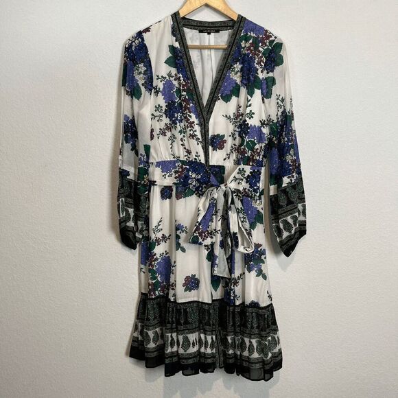 Kobi Halperin Maddie Floral Balloon-Sleeve Mini Dress Women's Size Medium - Picture 2 of 6